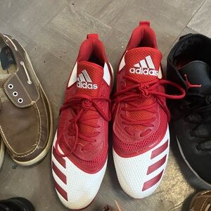 Adidas Red and White sneakers/cleats